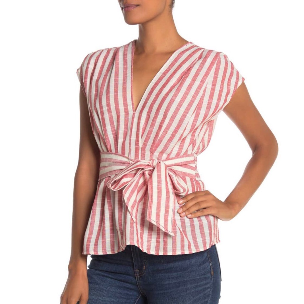 V-neck tie front top - Nordstrom